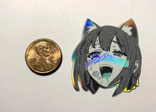 Holographic Neko Ahegao Sticker
