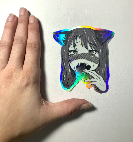 Holographic Inu Ahegao Sticker