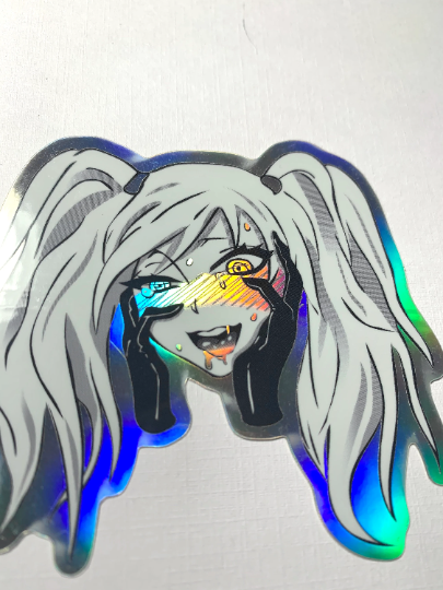 Holographic Tsuintēru Ahegao Sticker
