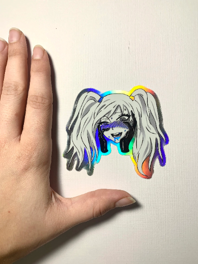 Holographic Tsuintēru Ahegao Sticker